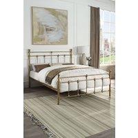 SlumberWorx Bayford Traditional Vintage Style Metal Bed Frame w 15cm Comfort Foam Mattress in Bronze | Size: Single
