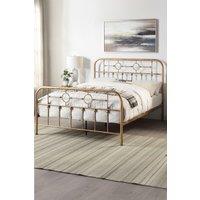 SlumberWorx Ware Victorian Industrial Design Metal Bed Frame in Bronze | Size: Double