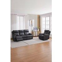 More4Homes Vinson Electric Recliner 1+3 Seater Air Leather Sofa Set in Charcoal | Size: Large