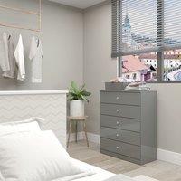 Seconique Denver 5 Drawer Chest in Grey