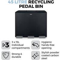 Tower 45L Recycling Pedal Bin in Black