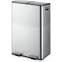 Tower Recycling Pedal Bin, 60L, Black T838023BLK in Metallic Silver | Size: A