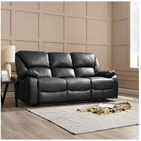 Home Detail Enoch 3 Seater Manual Recliner Sofa in Black