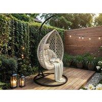 Solace+Co Lola Garden Swing Chair Grey Rattan
