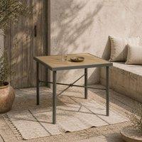 Wyld Haus Yole Natural Wood Effect Square Garden Dining Table for 4 Umbrella