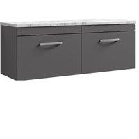 Balterley Millwich Contemporary 2 Drawer Wall Hung Vanity Unit, 1200mm in Grey