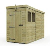 Buttercup Farm 4ft x 9ft Pent Garden Shed Single Door With Windows - Timber in Brown