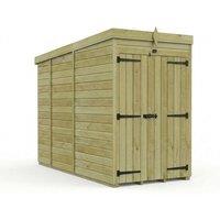 Buttercup Farm 4ft x 9ft Pent Garden Shed Double Door No Windows - Timber in Brown