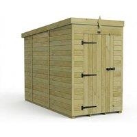 Buttercup Farm 4ft x 10ft Pent Garden Shed Single Door No Windows - Timber in Brown