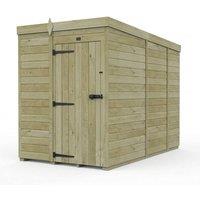 Buttercup Farm 5ft x 9ft Pent Garden Shed Single Door No Windows - Timber in Brown