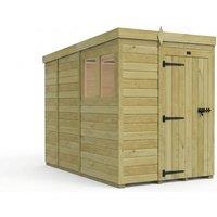 Buttercup Farm 5ft x 9ft Pent Garden Shed Single Door With Windows - Timber in Brown