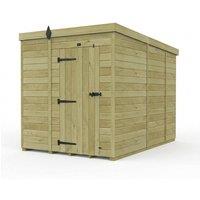 Buttercup Farm 6ft x 9ft Pent Garden Shed Single Door No Windows - Timber in Brown