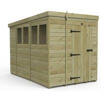 Buttercup Farm 6ft x 10ft Pent Garden Shed Single Door With Windows - Timber in Brown