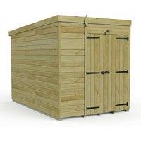 Buttercup Farm 6ft x 10ft Pent Garden Shed Double Door No Windows - Timber in Brown