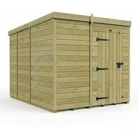 Buttercup Farm 7ft x 9ft Pent Garden Shed Single Door No Windows - Timber in Brown
