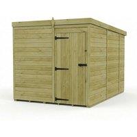 Buttercup Farm 7ft x 10ft Pent Garden Shed Single Door No Windows - Timber in Brown