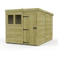 Buttercup Farm 7ft x 10ft Pent Garden Shed Single Door With Windows - Timber in Brown