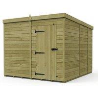 Buttercup Farm 8ft x 9ft Pent Garden Shed Single Door No Windows - Timber in Brown