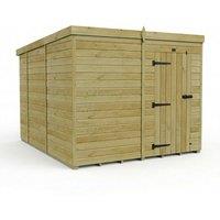 Buttercup Farm 8ft x 10ft Pent Garden Shed Single Door No Windows - Timber in Brown