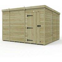 Buttercup Farm 10ft x 9ft Pent Garden Shed Single Door No Windows - Timber in Brown