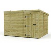 Buttercup Farm 10ft x 10ft Pent Garden Shed Single Door No Windows - Timber in Brown
