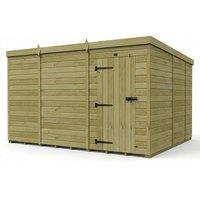 Buttercup Farm 11ft x 9ft Pent Garden Shed Single Door No Windows - Timber in Brown