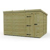 Buttercup Farm 11ft x 10ft Pent Garden Shed Single Door No Windows - Timber in Brown