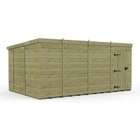 Buttercup Farm 15ft x 10ft Pent Garden Shed Single Door No Windows - Timber in Brown