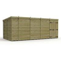 Buttercup Farm 18ft x 9ft Pent Garden Shed Double Door No Windows - Timber in Brown