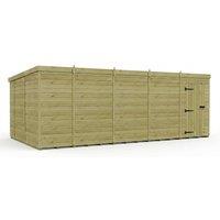 Buttercup Farm 19ft x 10ft Pent Garden Shed Single Door No Windows - Timber in Brown