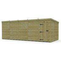 Buttercup Farm 20ft x 9ft Pent Garden Shed Single Door No Windows - Timber in Brown