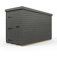 Buttercup Farm 4ft x 9ft Composite Pent Garden Shed Single Door No Windows - Grey