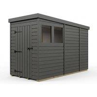 Buttercup Farm 4ft x 9ft Composite Pent Garden Shed Single Door With Windows - Grey