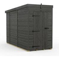 Buttercup Farm 4ft x 10ft Composite Pent Garden Shed Single Door No Windows - Grey
