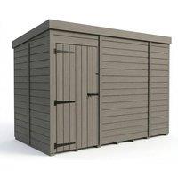 Buttercup Farm 5ft x 9ft Composite Pent Garden Shed Single Door No Windows - Grey