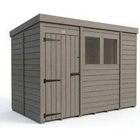 Buttercup Farm 5ft x 9ft Composite Pent Garden Shed Single Door With Windows - Grey