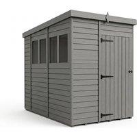 Buttercup Farm 5ft x 10ft Composite Pent Garden Shed Single Door With Windows - Grey