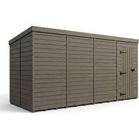 Buttercup Farm 6ft x 9ft Composite Pent Garden Shed Single Door No Windows - Grey