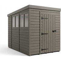 Buttercup Farm 6ft x 10ft Composite Pent Garden Shed Single Door With Windows - Grey
