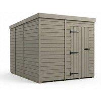 Buttercup Farm 7ft x 9ft Composite Pent Garden Shed Single Door No Windows - Grey