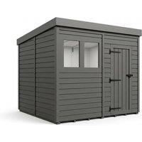 Buttercup Farm 8ft x 9ft Composite Pent Garden Shed Single Door With Windows - Grey