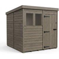 Buttercup Farm 8ft x 10ft Composite Pent Garden Shed Single Door With Windows - Grey