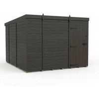 Buttercup Farm 9ft x 10ft Composite Pent Garden Shed Single Door No Windows - Grey