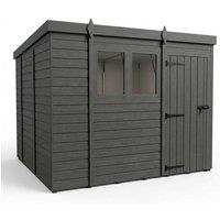 Buttercup Farm 9ft x 10ft Composite Pent Garden Shed Single Door With Windows - Grey