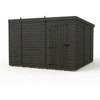 Buttercup Farm 10ft x 10ft Composite Pent Garden Shed Single Door No Windows - Grey