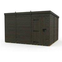 Buttercup Farm 11ft x 10ft Composite Pent Garden Shed Single Door No Windows - Grey
