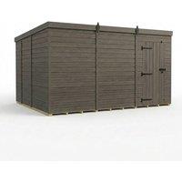 Buttercup Farm 12ft x 9ft Composite Pent Garden Shed Single Door No Windows in Grey