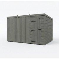 Buttercup Farm 12ft x 10ft Composite Pent Garden Shed Single Door No Windows in Grey
