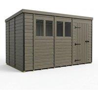 Buttercup Farm 13ft x 9ft Composite Pent Garden Shed Single Door With Windows in Grey