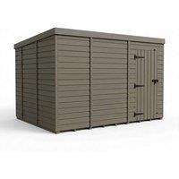 Buttercup Farm 13ft x 10ft Composite Pent Garden Shed Single Door No Windows in Grey
